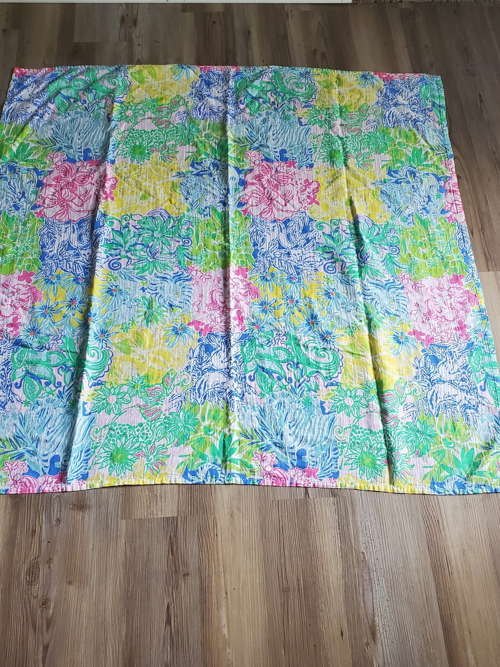 Lilly Pulitzer Cotton Swaddle Blanket Pink Blue Yellow Green Floral